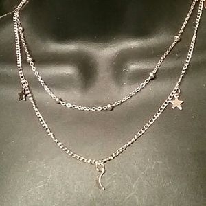 SPECIAL $15 NEW GOLD DOUBLE CHAIN STARS NECKLACE